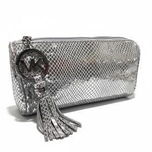 Michael Kors Metallic Silver Wristlet NWOT